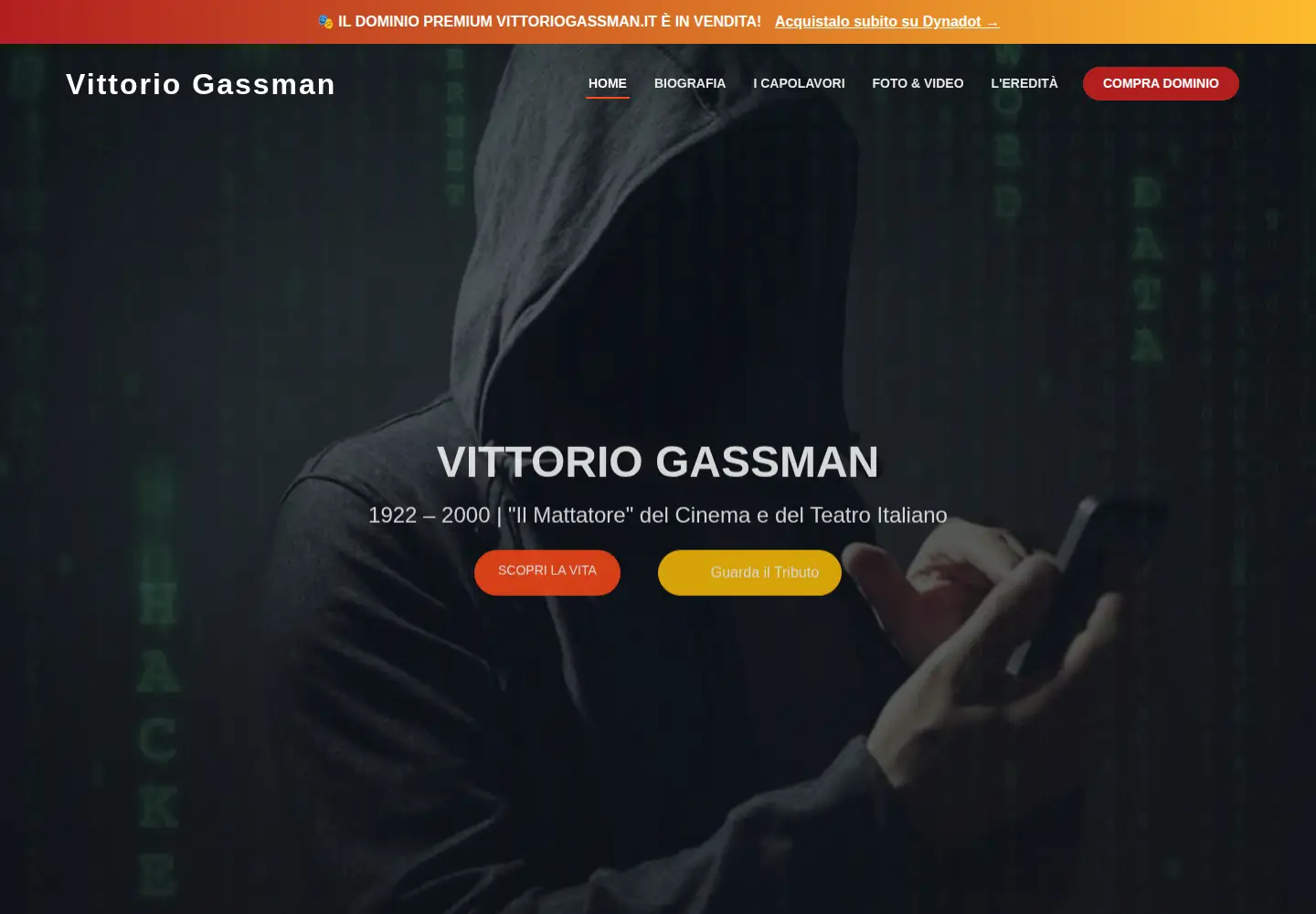 Captured homepage of vittoriogassman.it in the current scan