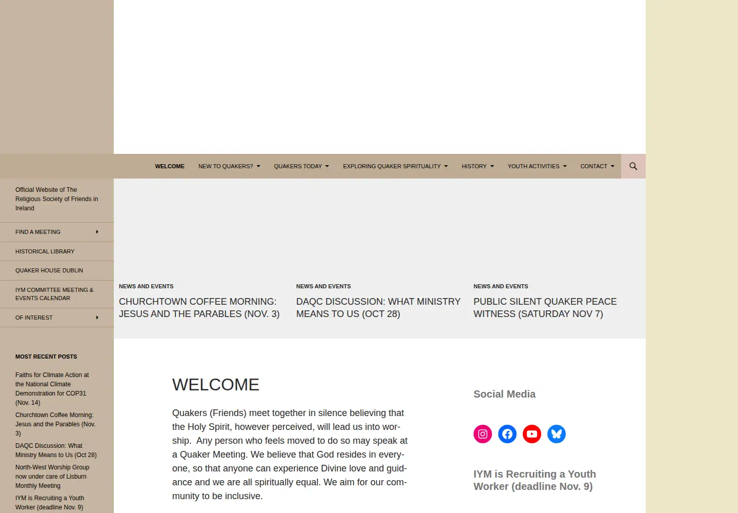 Screenshot of quakers-in-ireland.ie