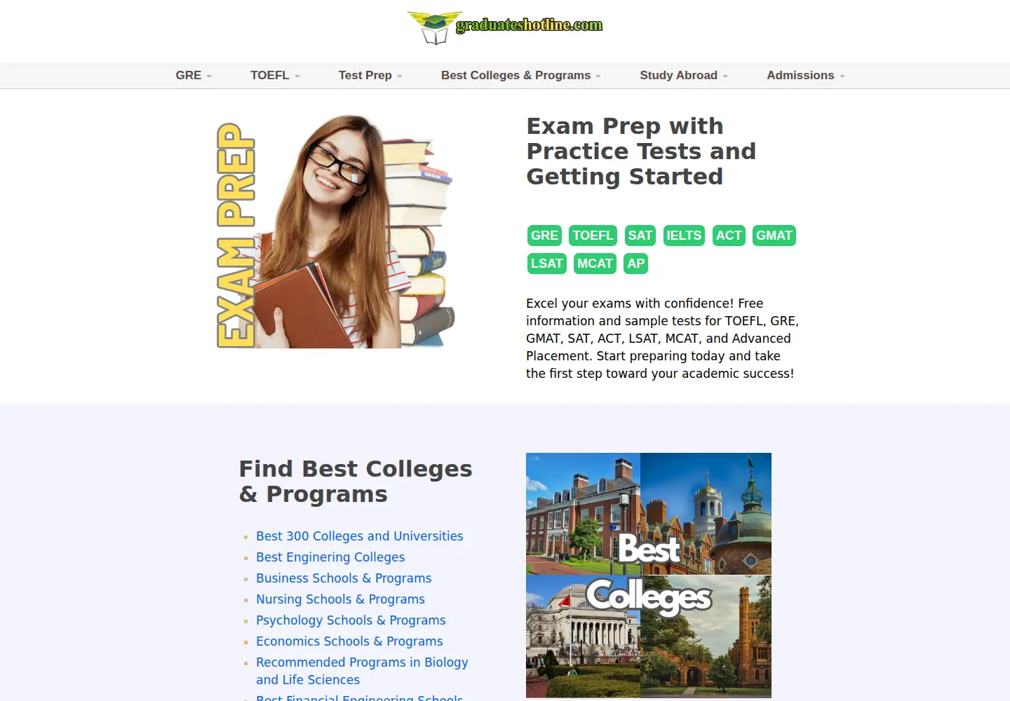 Captured homepage of graduateshotline.com in the current scan
