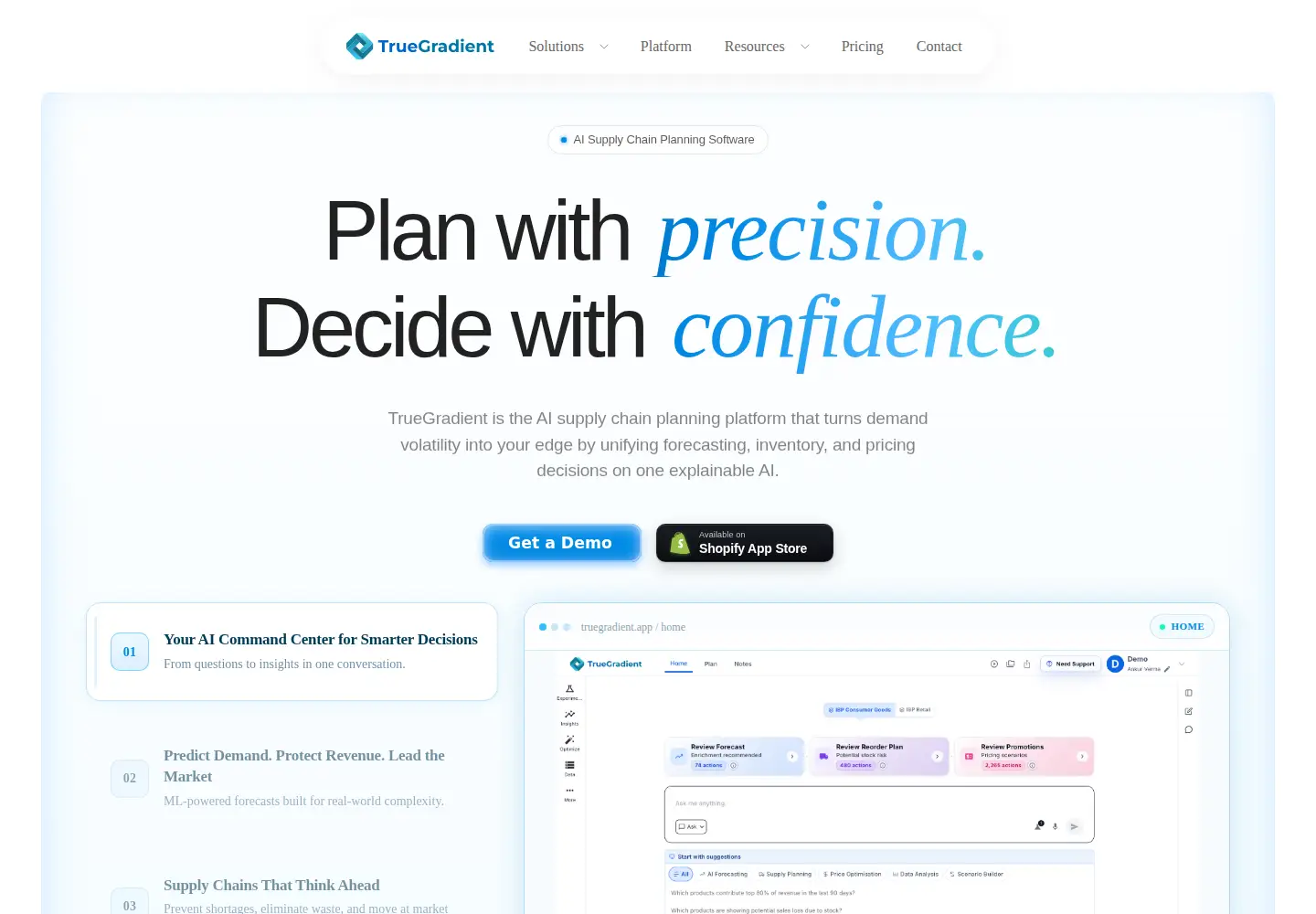 Screenshot of truegradient.ai