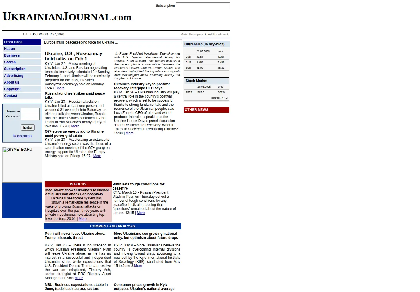 Screenshot of ukrainianjournal.com