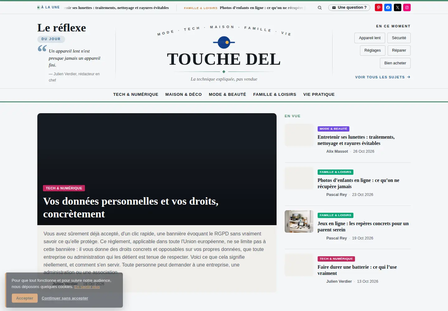 Captured homepage of afdel.fr in the current scan