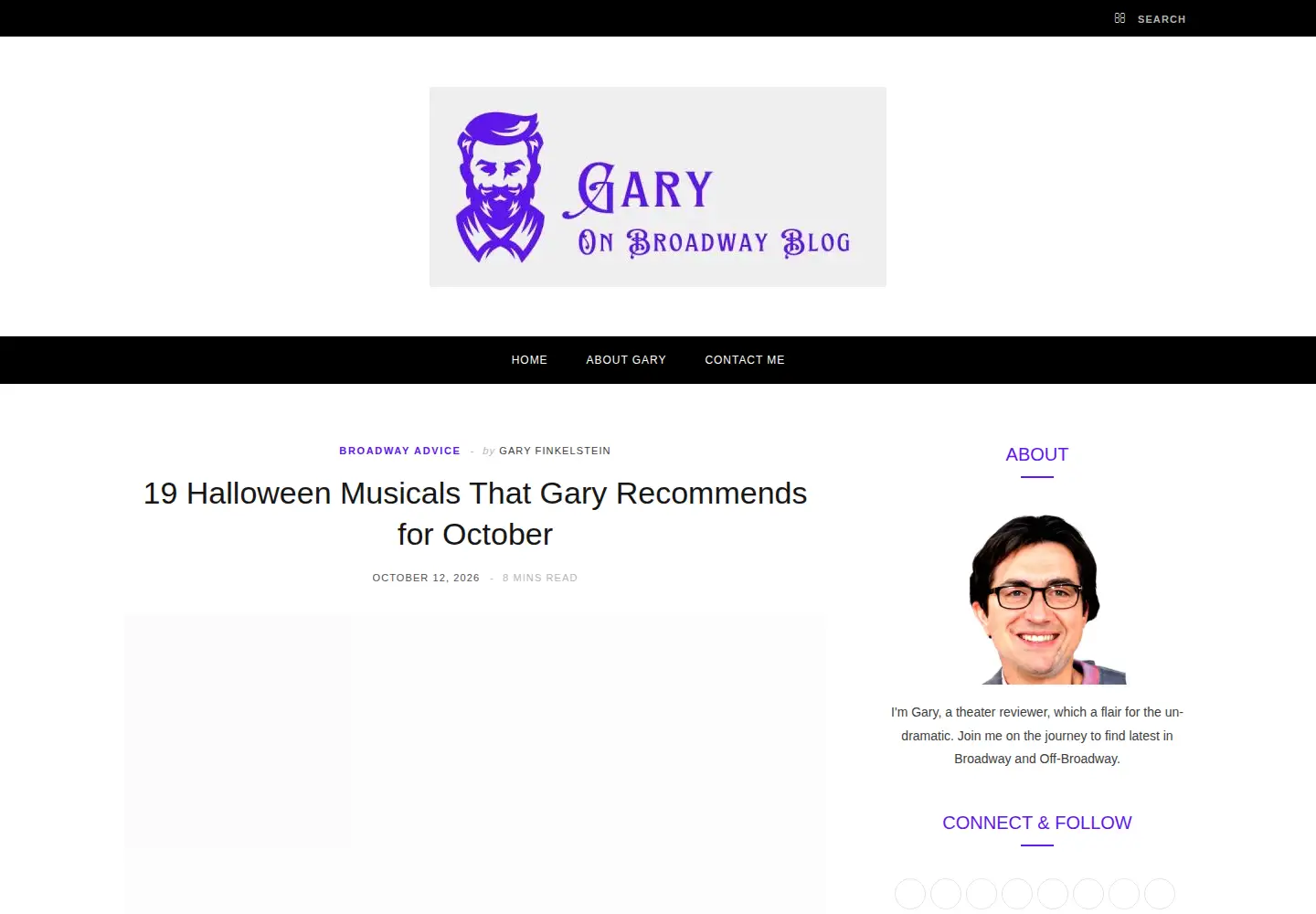 Captured homepage of garyonbroadway.com in the current scan