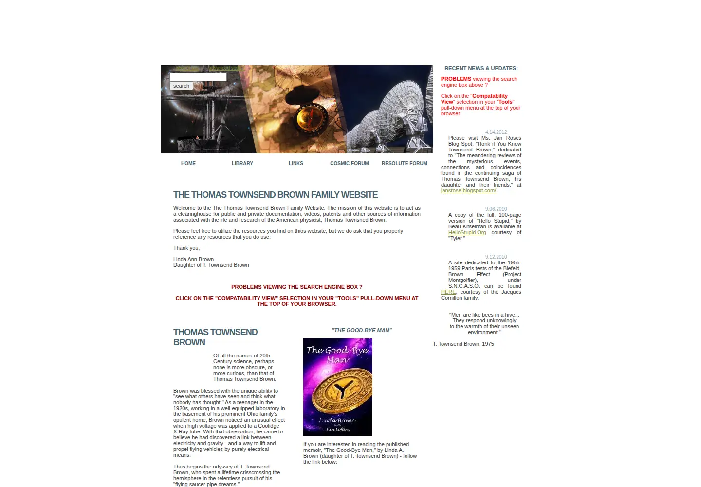 Captured homepage of thomastownsendbrown.com in the current scan
