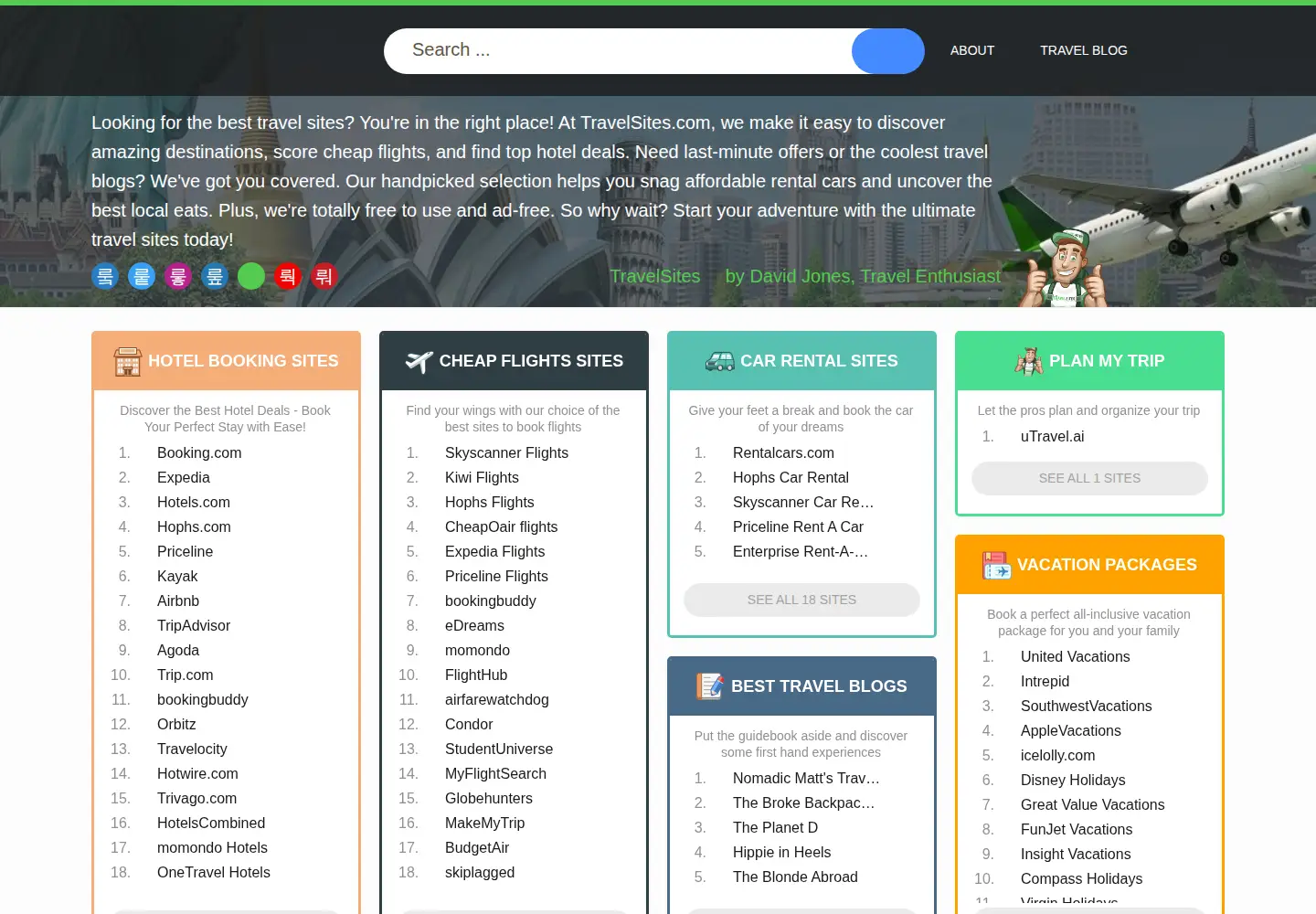 Screenshot of travelsites.com