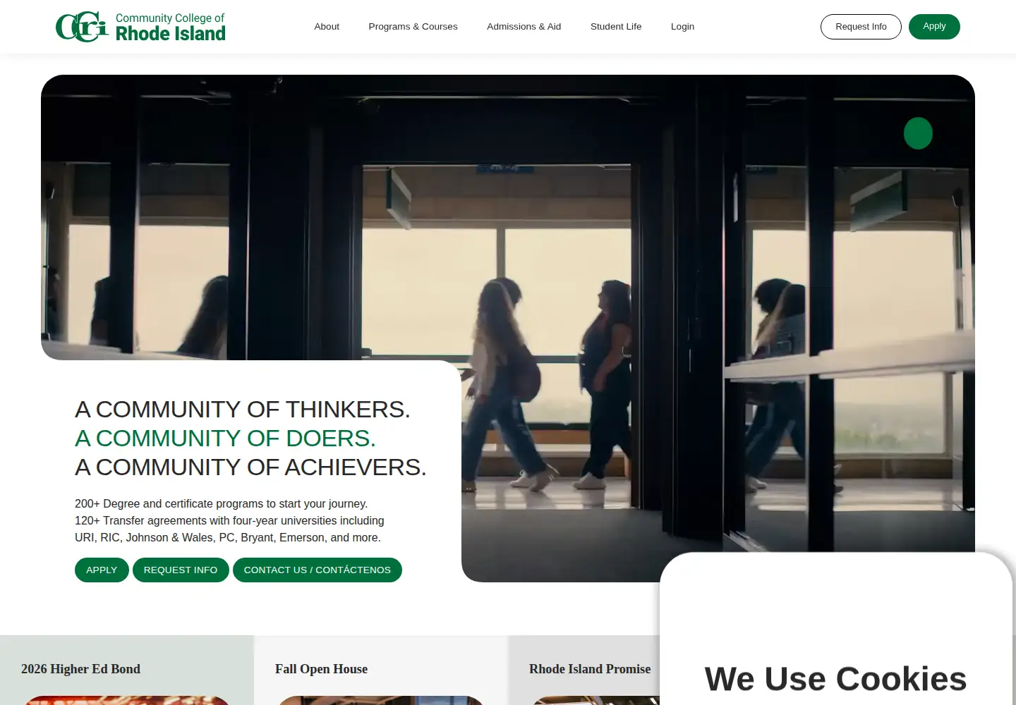 Screenshot of ccri.edu