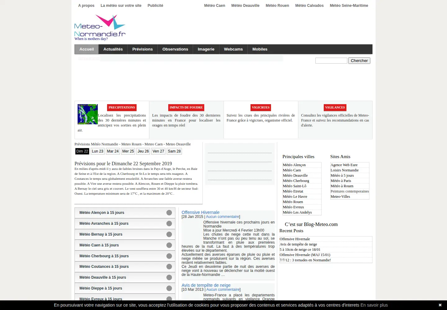 Captured homepage of meteo-normandie.fr in the current scan