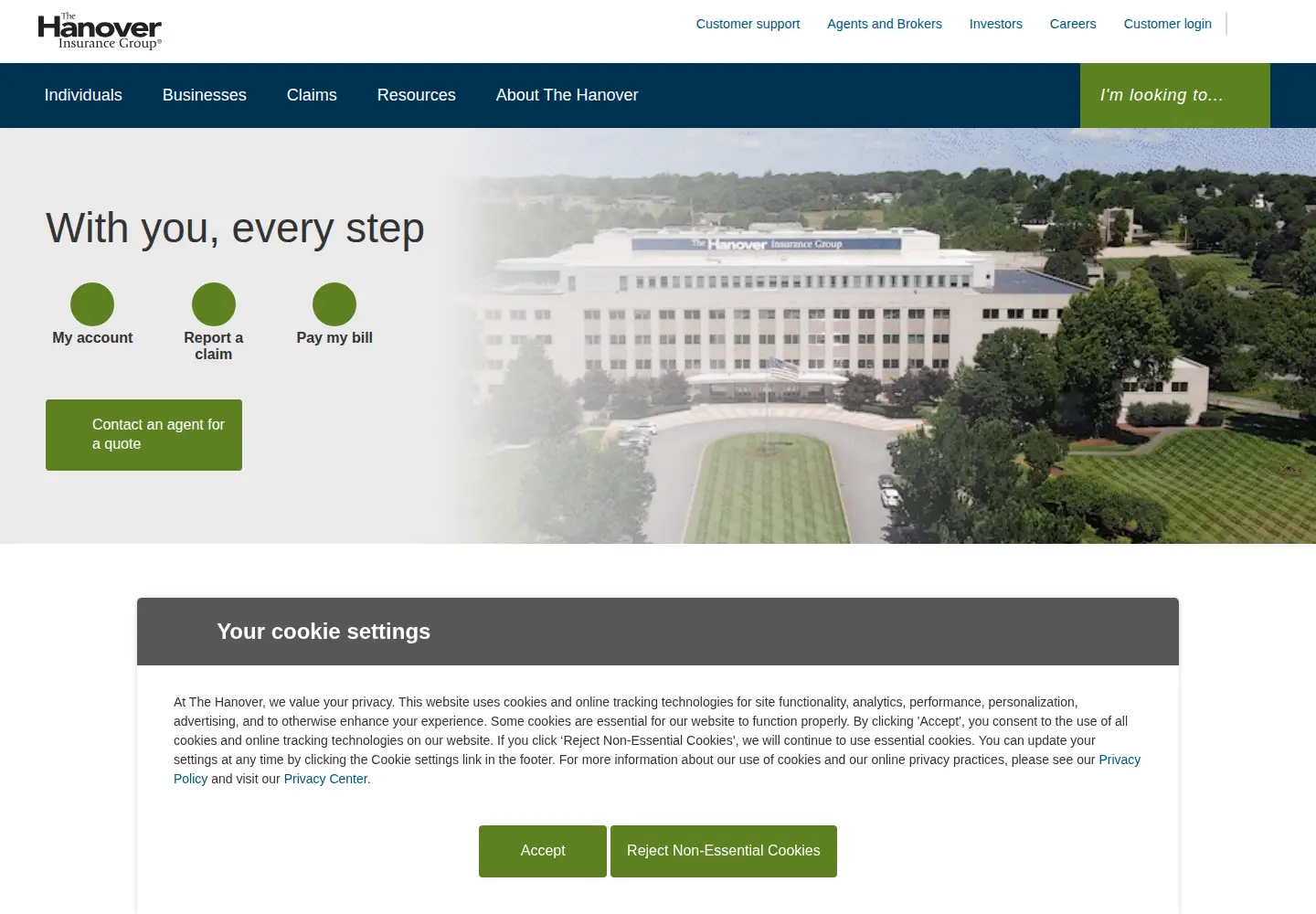 Screenshot of hanover.com