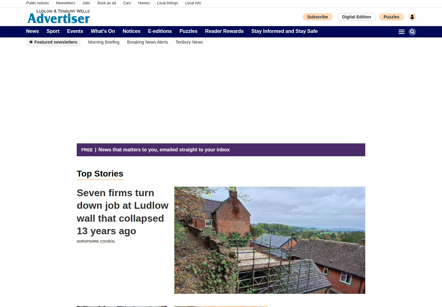 Screenshot of ludlowadvertiser.co.uk