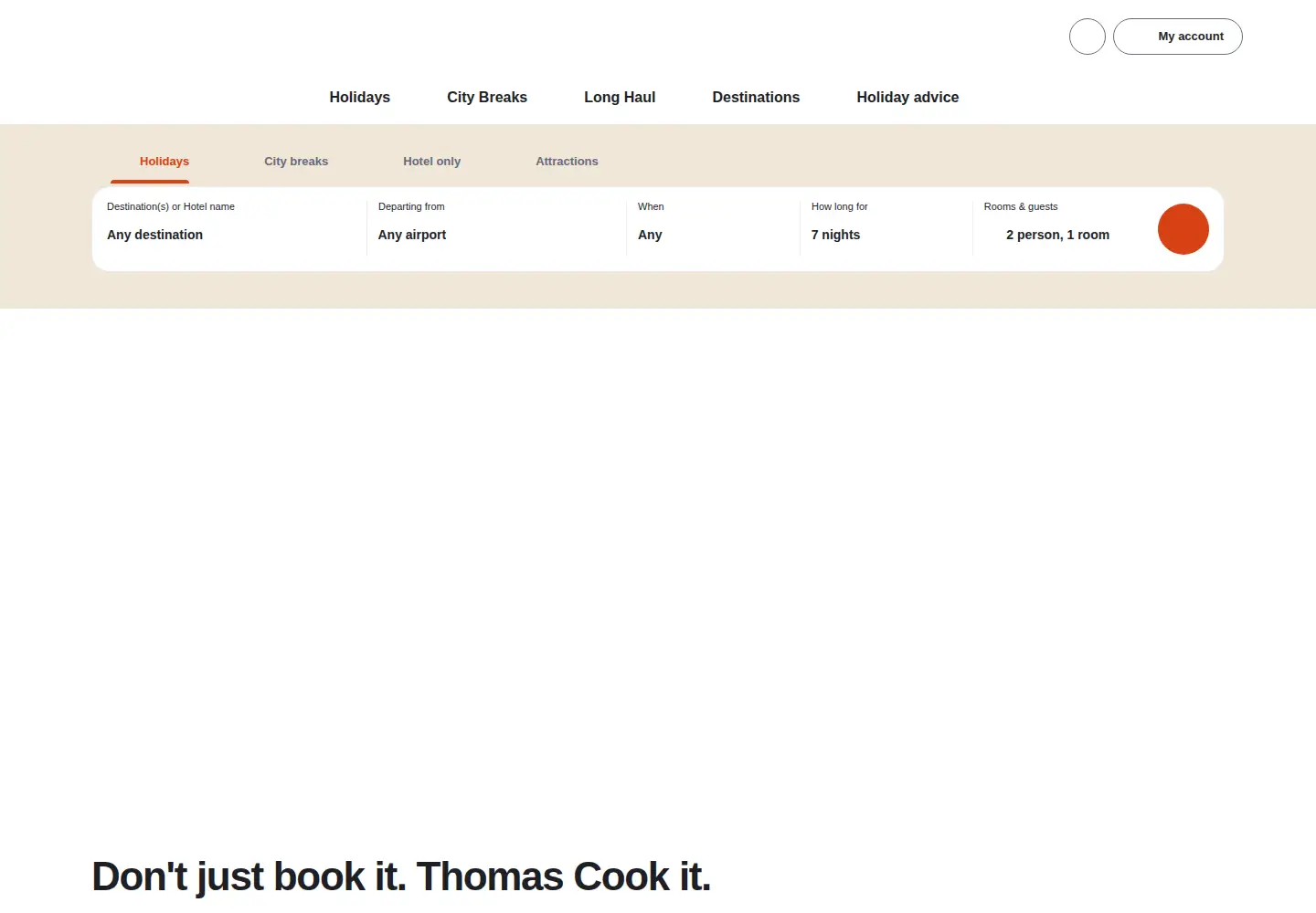 Screenshot of thomascookpublishing.com