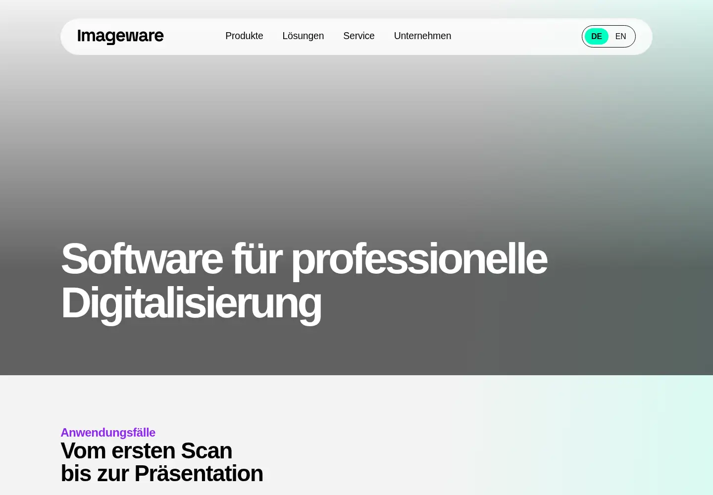 Captured homepage of imageware.de in the current scan