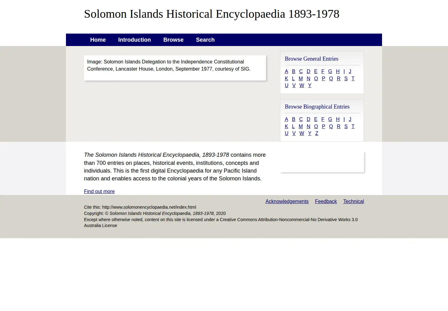 Screenshot of solomonencyclopaedia.net