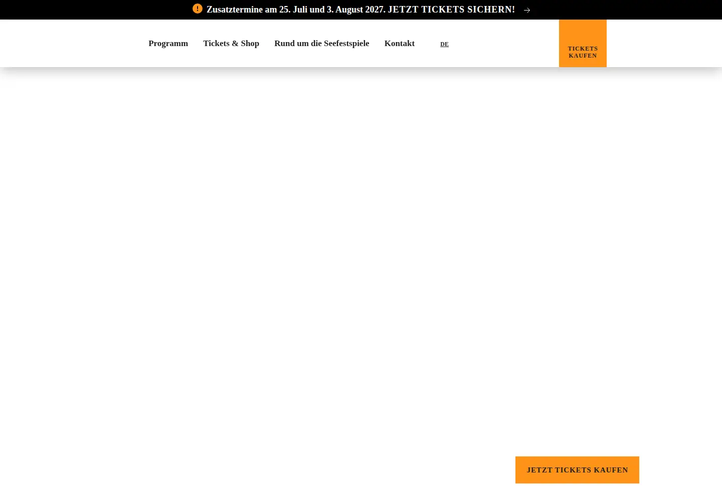 Captured homepage of seefestspiele-moerbisch.at in the current scan
