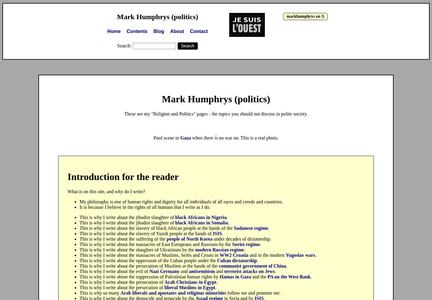 Captured homepage of markhumphrys.com in the current scan