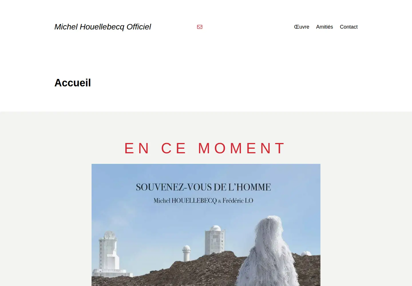 Captured homepage of michelhouellebecq.com in the current scan