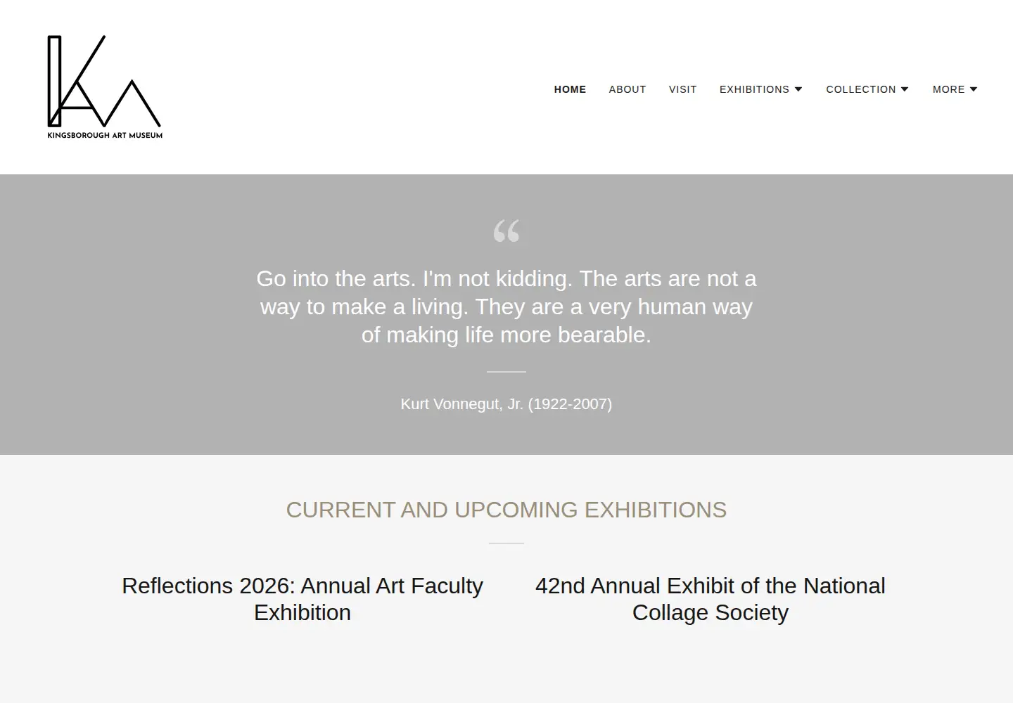 Captured homepage of kccartmuseum.org in the current scan