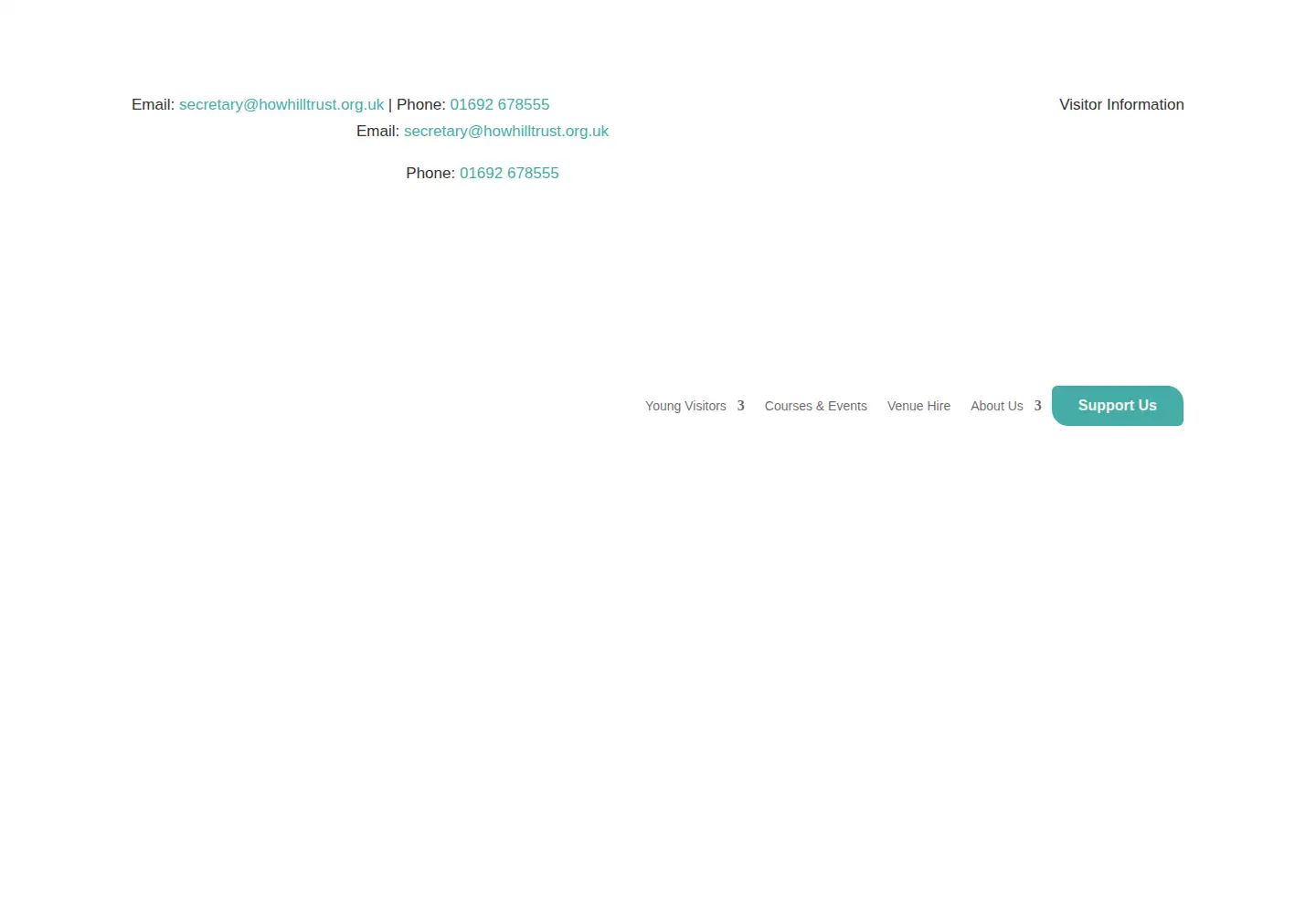 Screenshot of howhilltrust.org.uk
