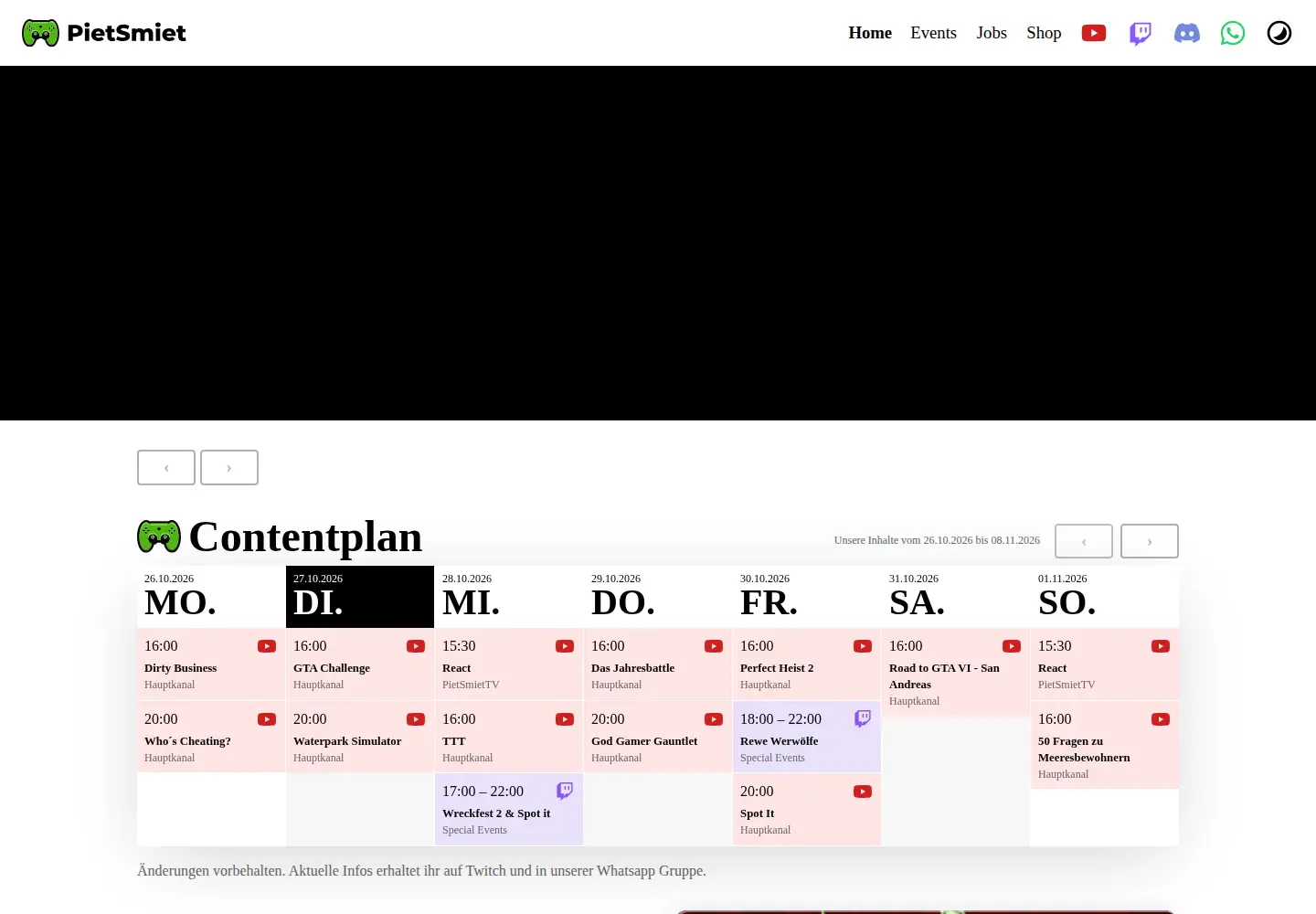 Captured homepage of pietsmiet.de in the current scan