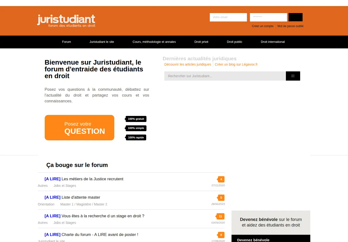 Screenshot of juristudiant.com