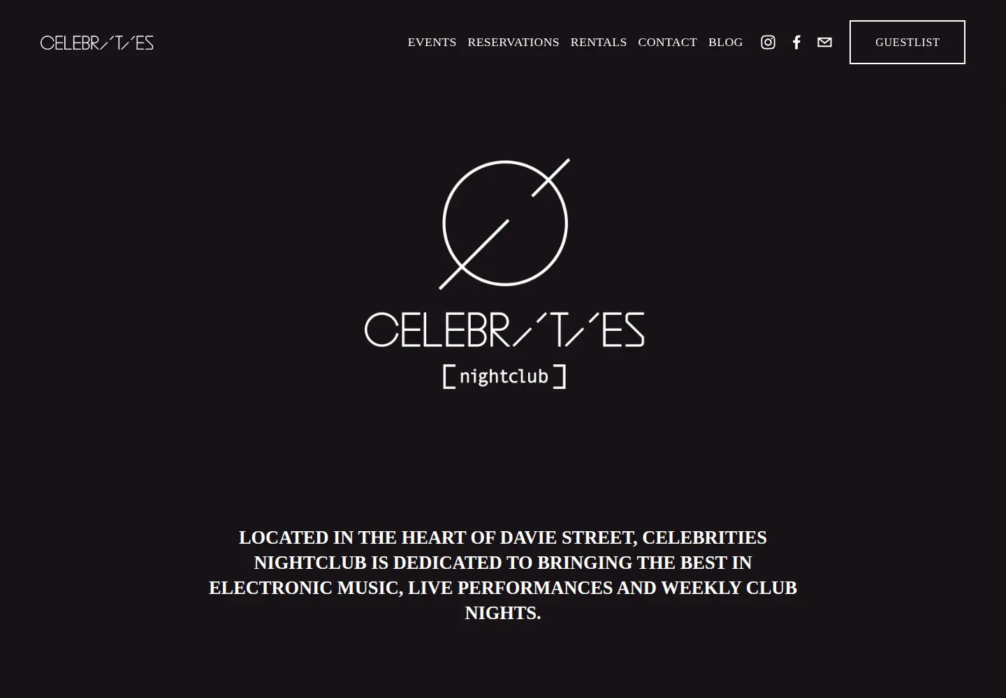 Captured homepage of celebritiesnightclub.com in the current scan