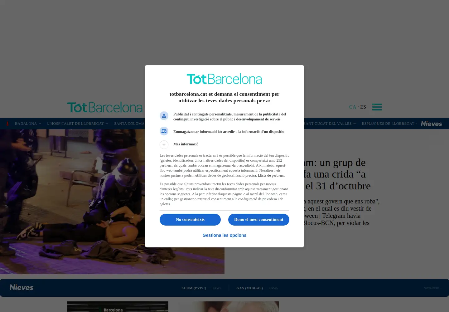 Captured homepage of totbarcelona.cat in the current scan