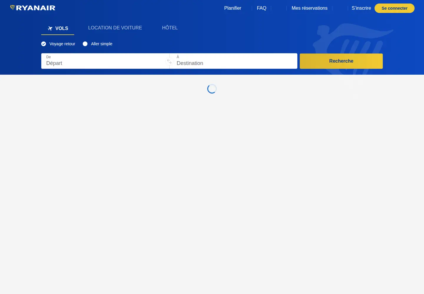 Screenshot of ryanair.com