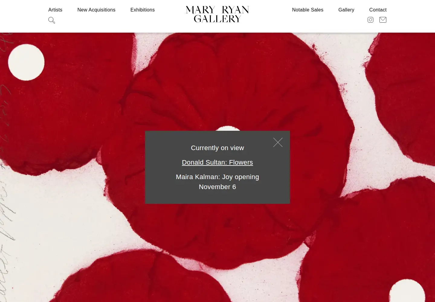 Screenshot of maryryangallery.com