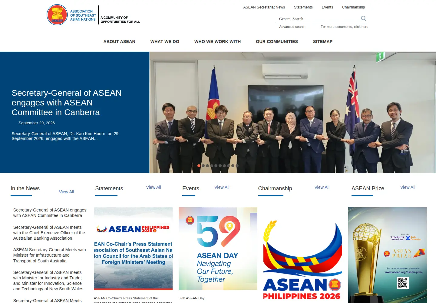 Screenshot of asean.org