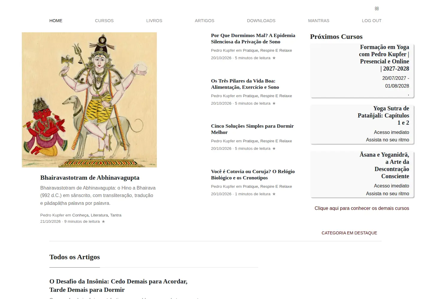 Captured homepage of yoga.pro.br in the current scan