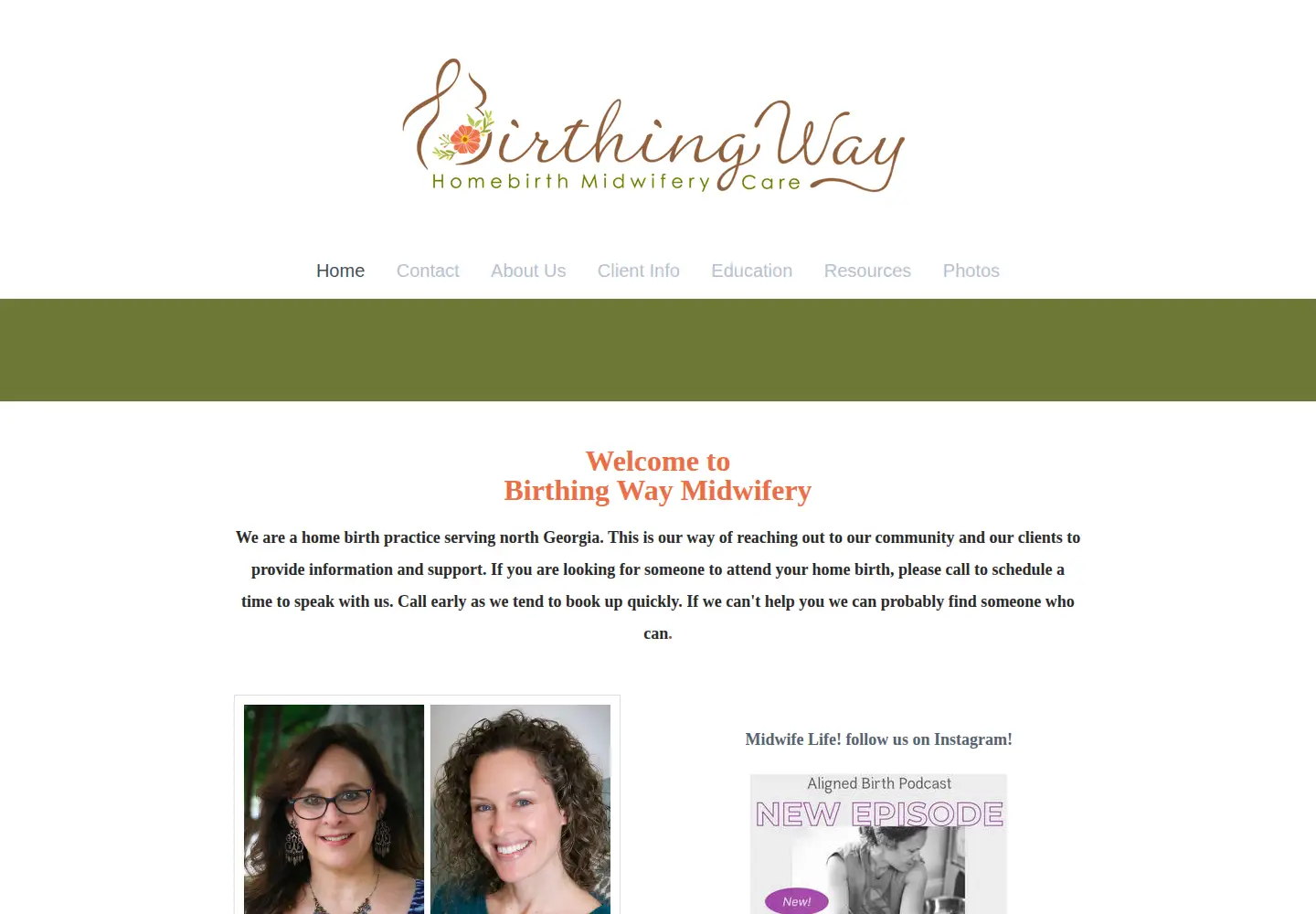 Screenshot of birthingway.com