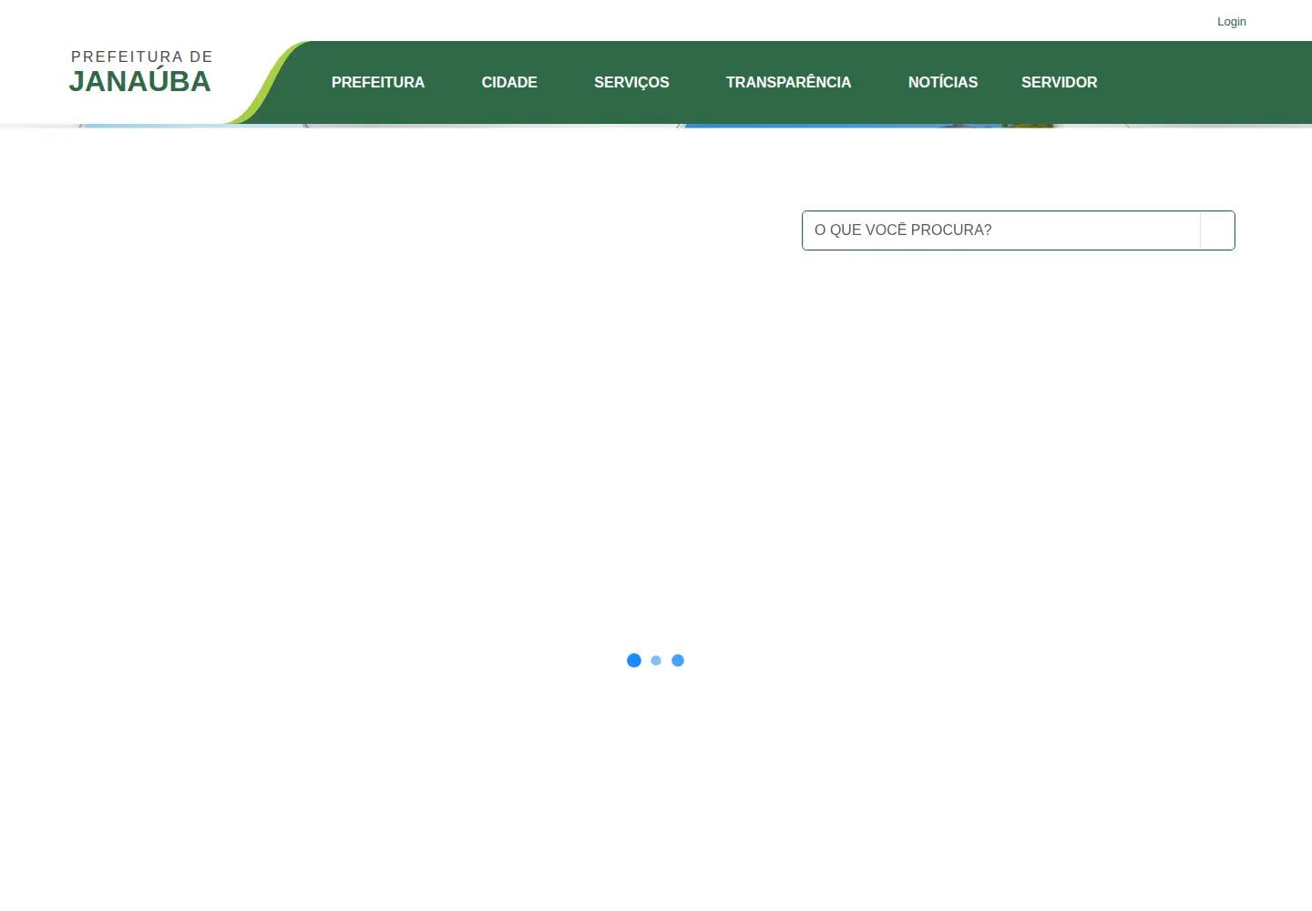 Captured homepage of janauba.mg.gov.br in the current scan