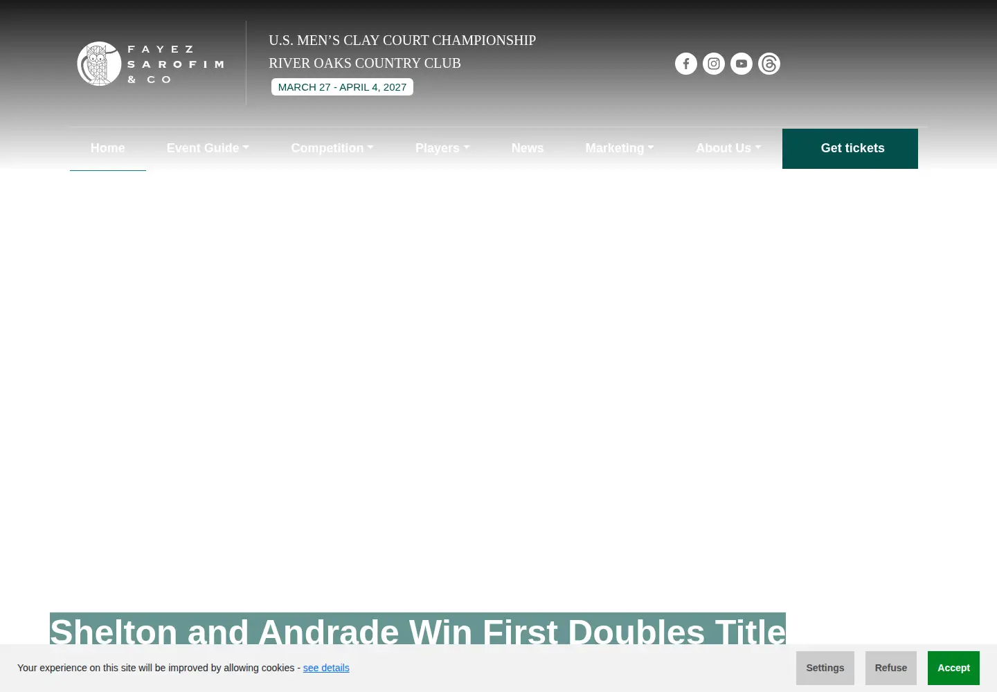 Screenshot of mensclaycourt.com