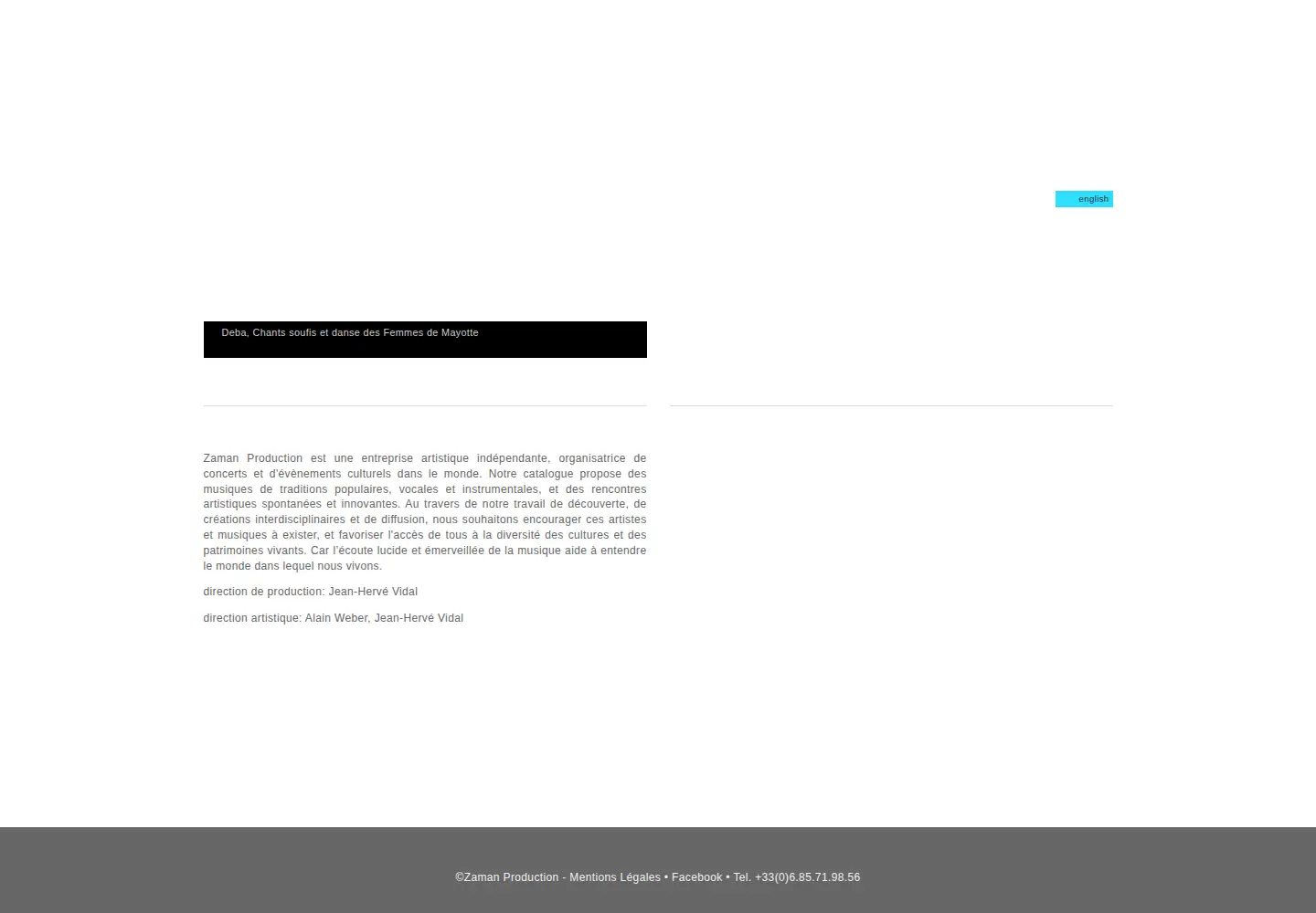 Screenshot of zamanproduction.com