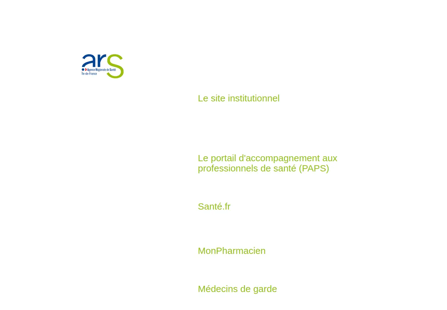 Screenshot of sante-iledefrance.fr