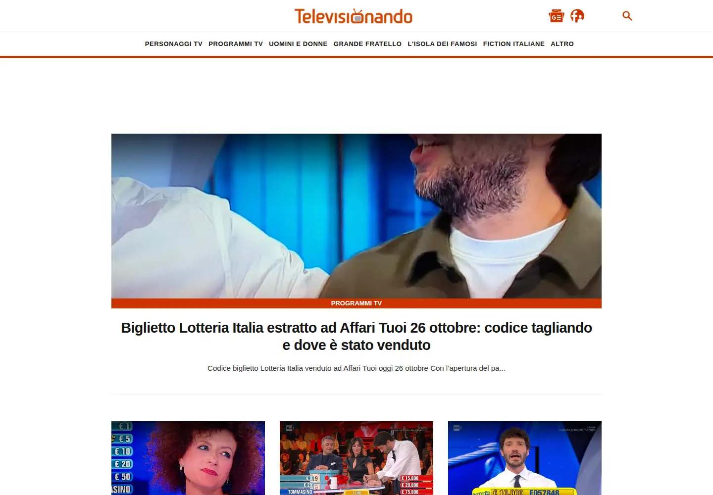 Screenshot of televisionando.it