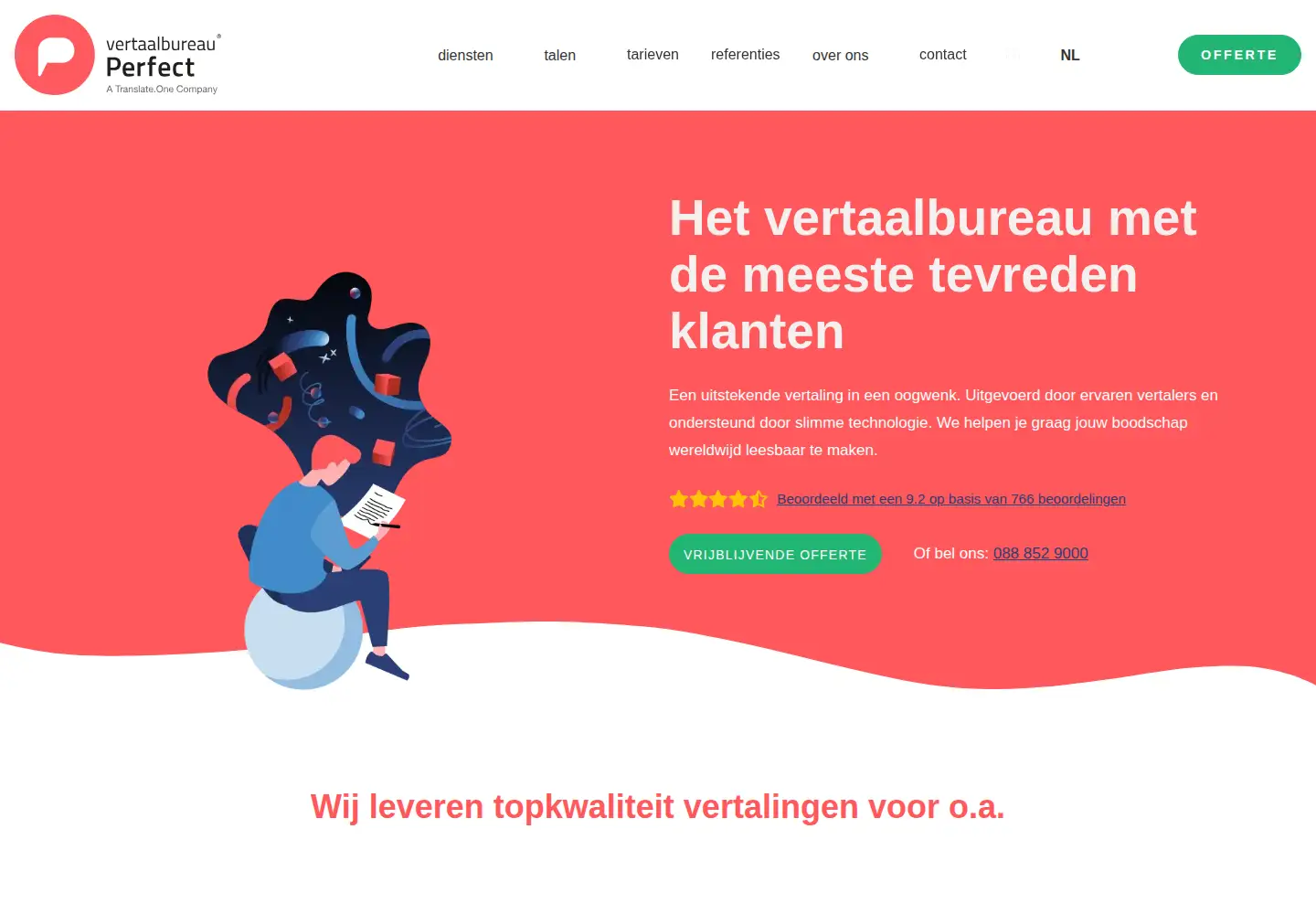 Screenshot of vertaalbureau-perfect.nl