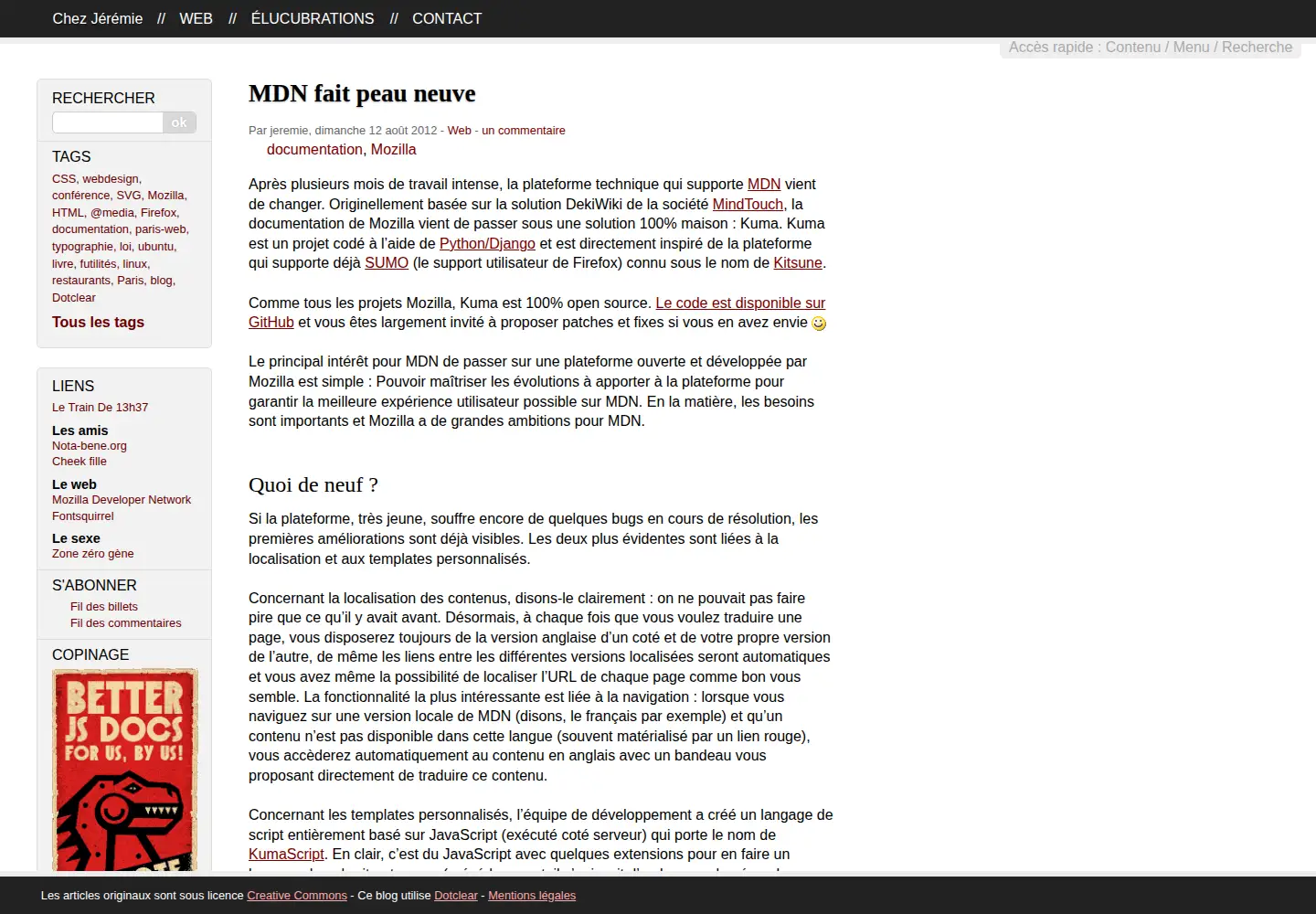 Captured homepage of patonnier.net in the current scan
