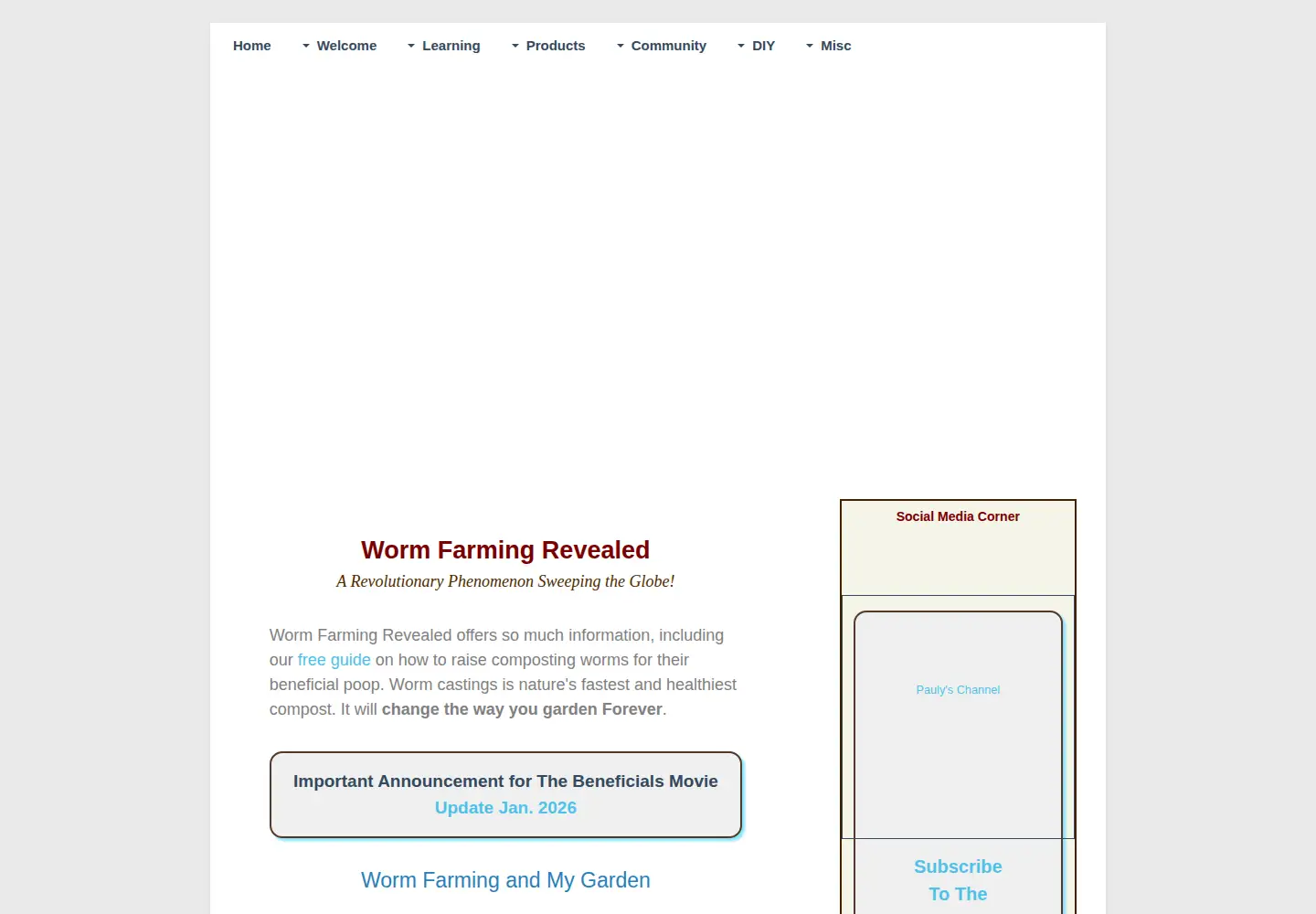 Screenshot of wormfarmingrevealed.com