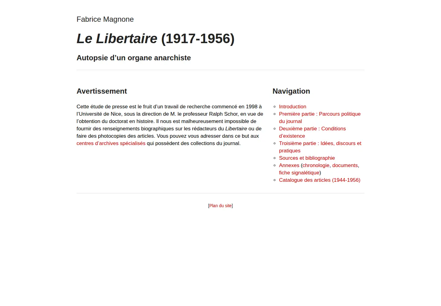 Screenshot of lelibertaire.fr