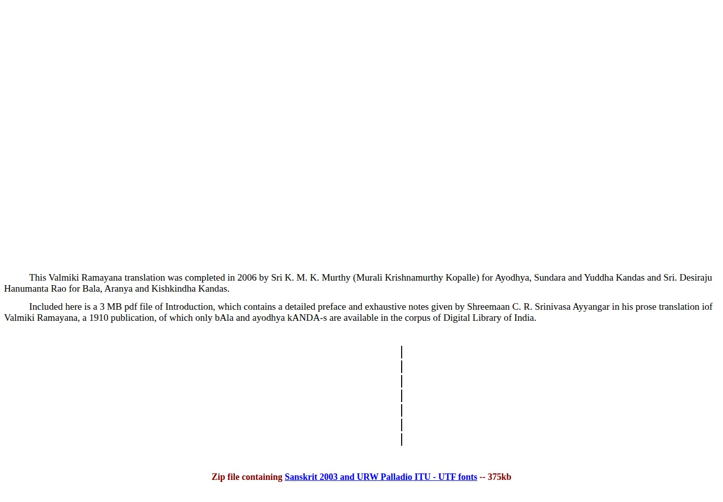 Screenshot of valmikiramayan.net