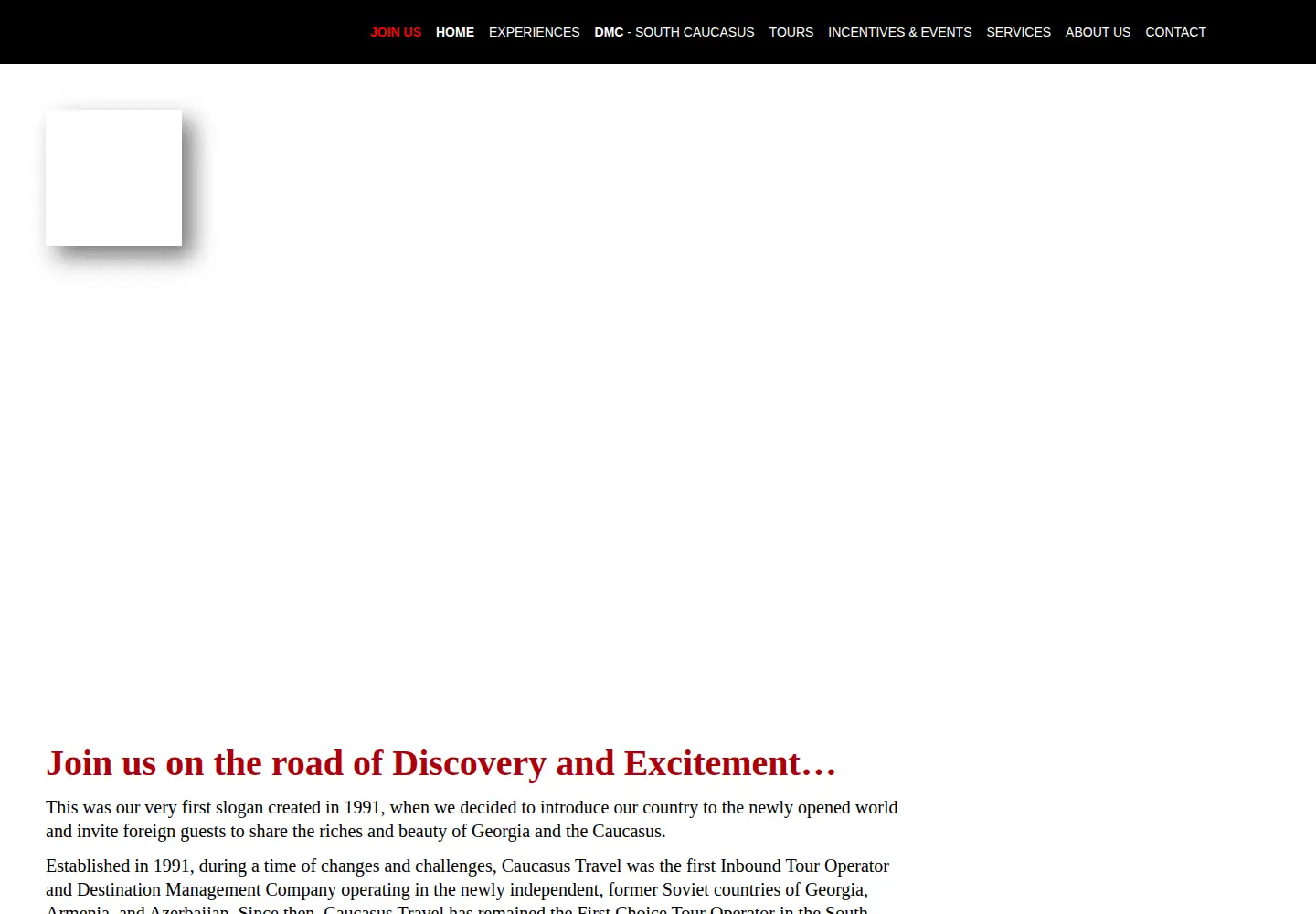 Screenshot of caucasustravel.com