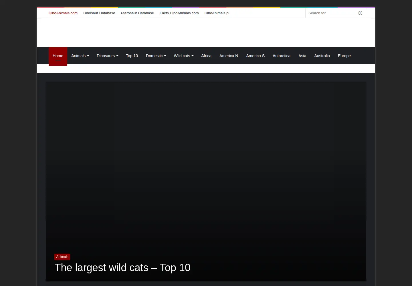 Captured homepage of dinoanimals.com in the current scan