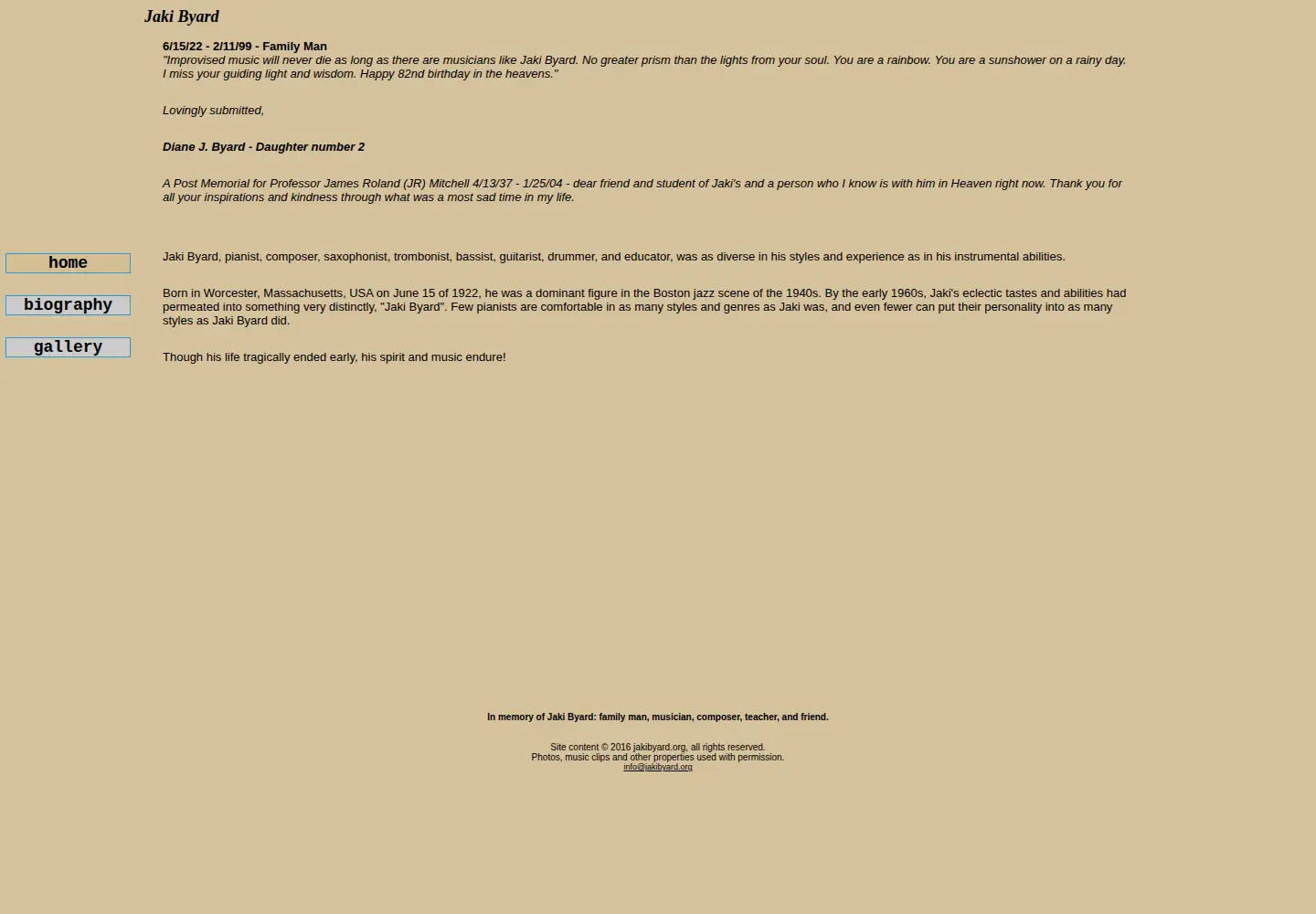 Captured homepage of jakibyard.org in the current scan