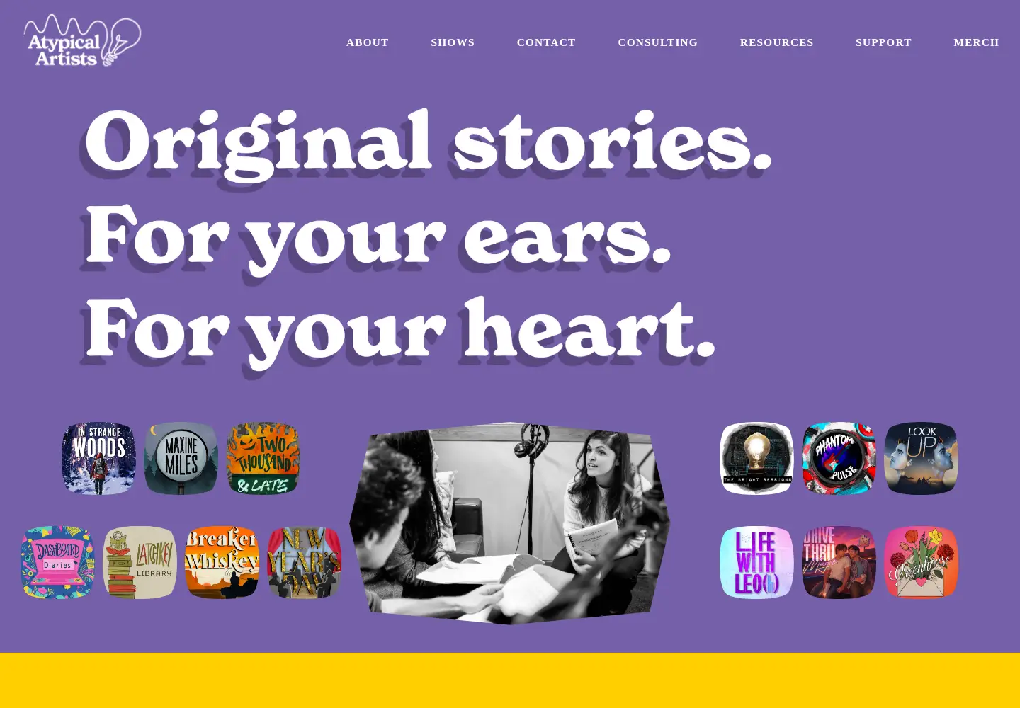 Screenshot of atypicalartists.co