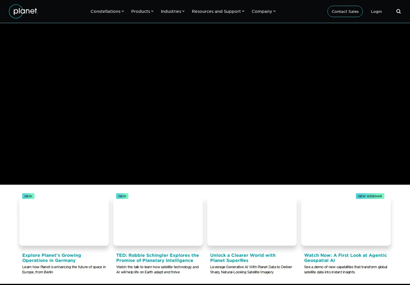 Captured homepage of planet.com in the current scan