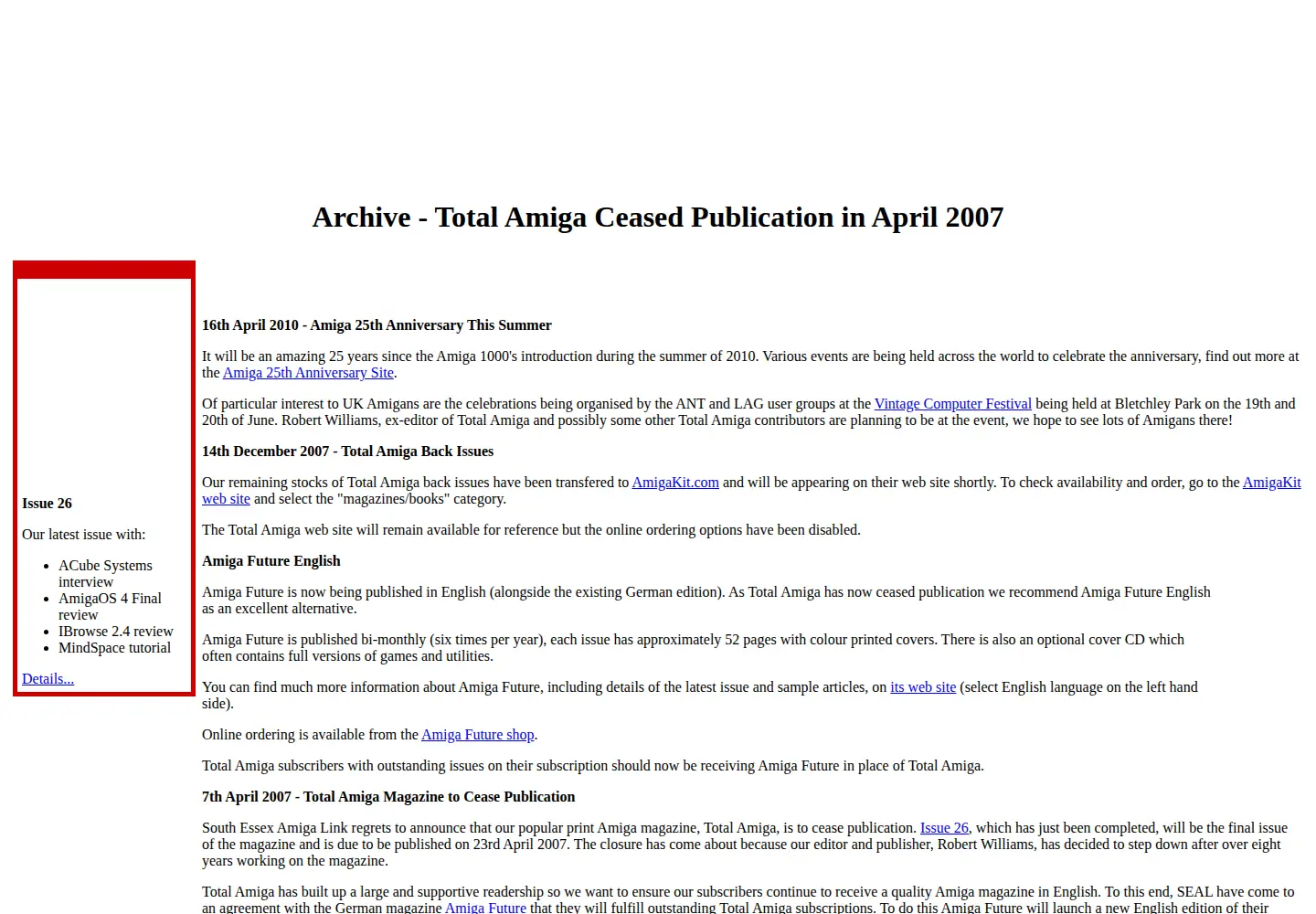 Screenshot of totalamiga.org