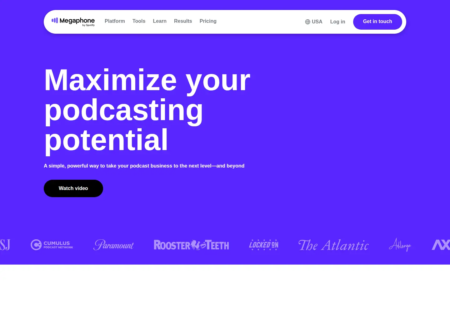Screenshot of megaphone.fm
