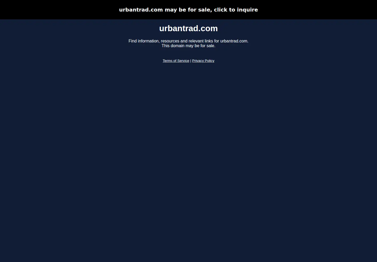 Captured homepage of urbantrad.com in the current scan
