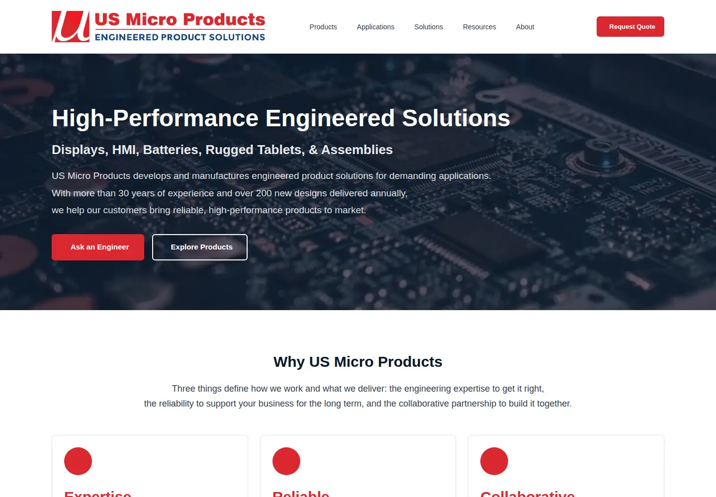 Screenshot of usmicroproducts.com
