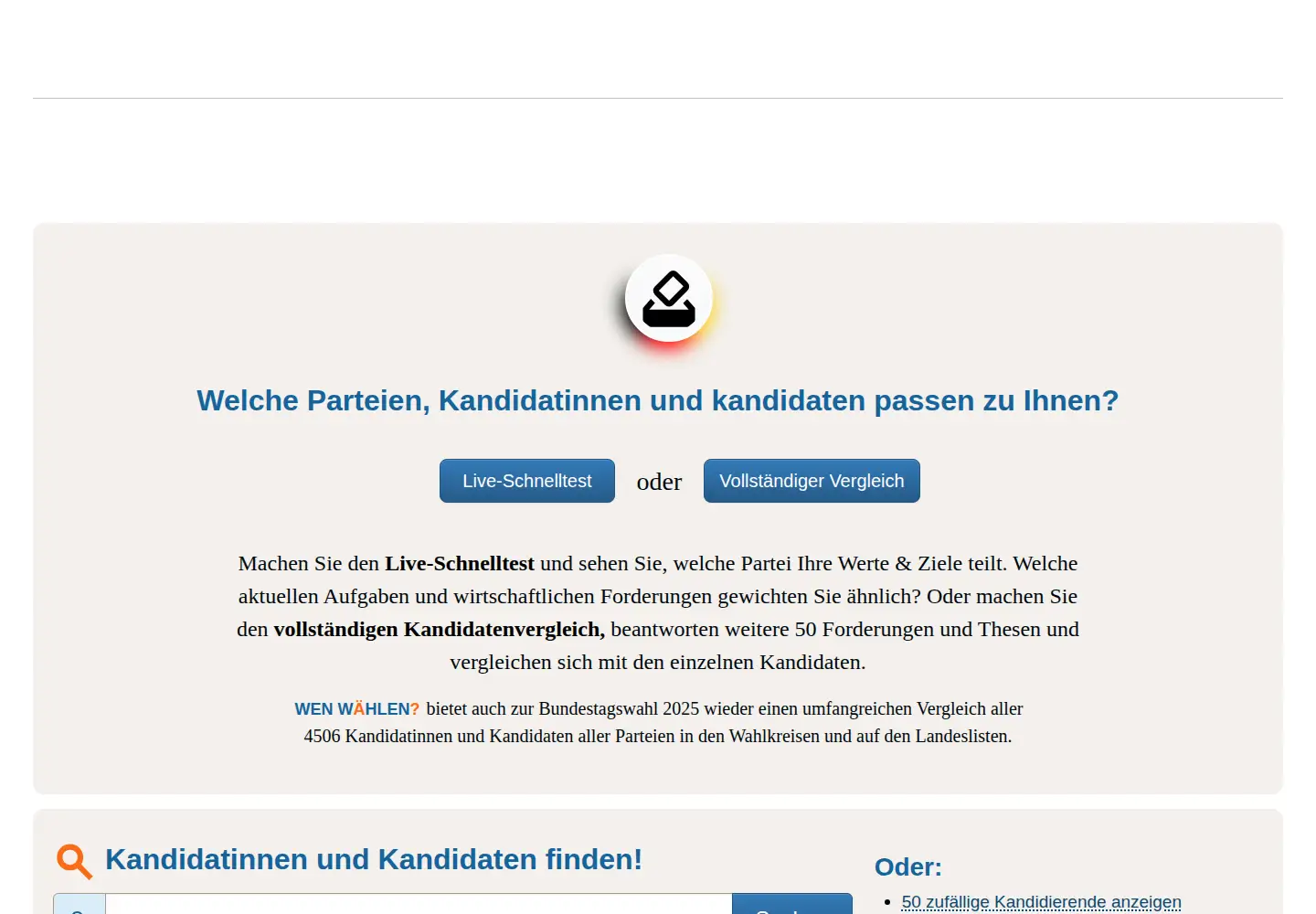 Screenshot of wen-waehlen.de